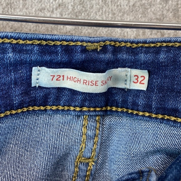 Levi’s 721 high rise skinny jeans size 32 dark wash wardrobe basics bodycon - Picture 2 of 11